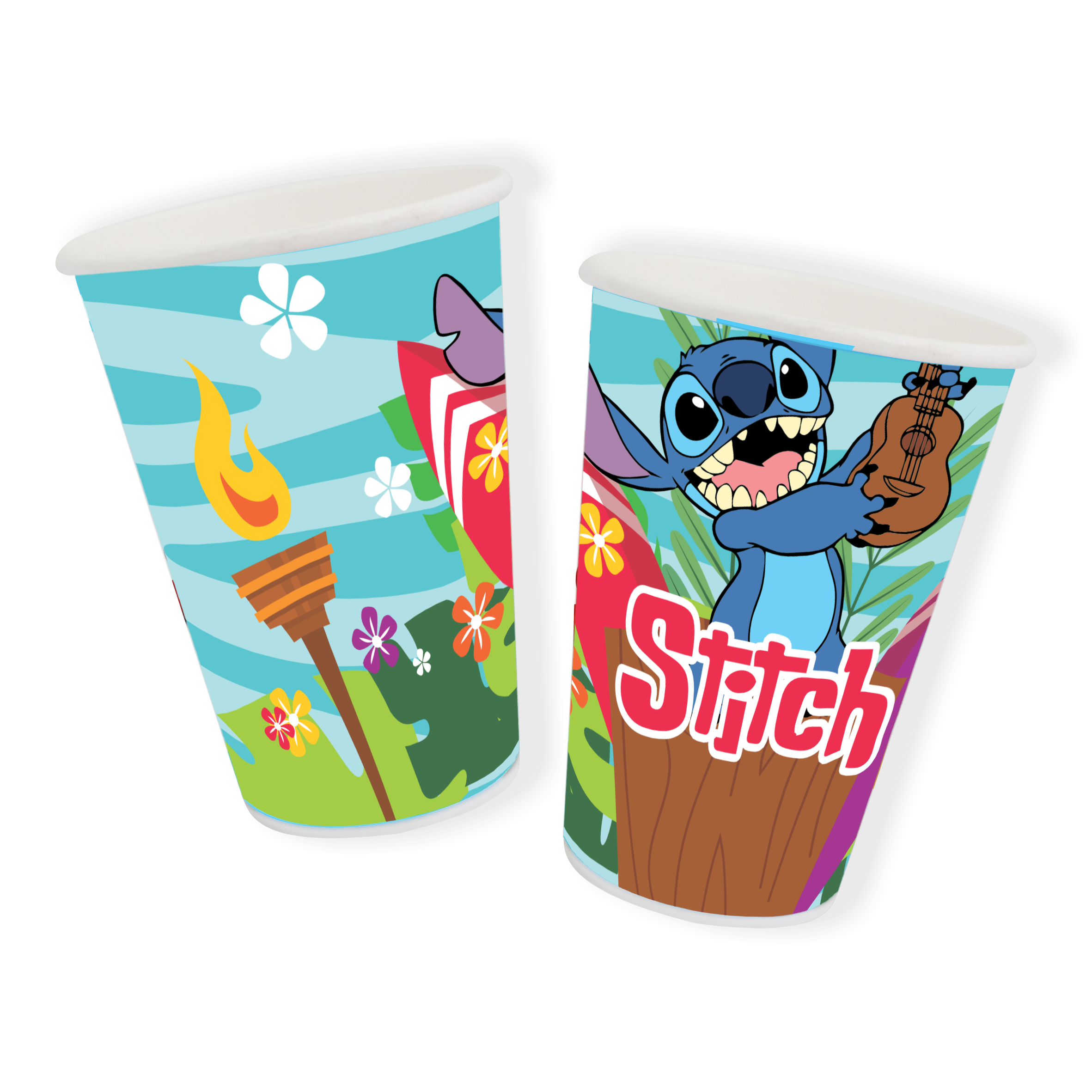 Vasos Stitch X 8 U Decoracion Personaje Cumpleaños Fiesta