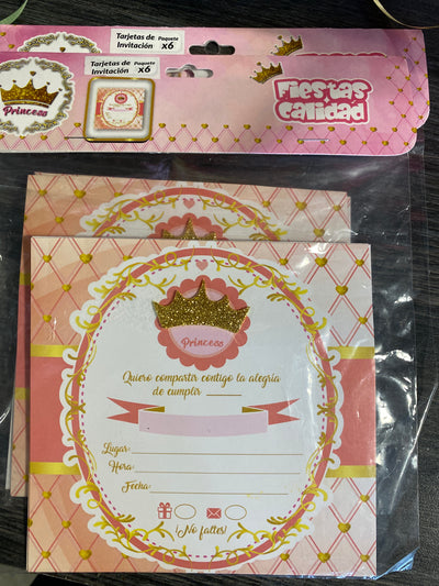 Tarjetas de invitacion Princess