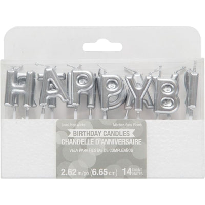Candles Silver Happy Birthday