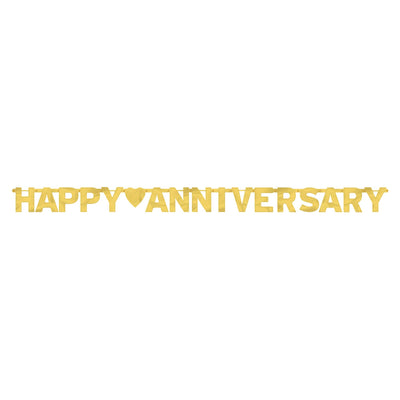 Happy Anniversary Gold - Large Foil Letter Banner