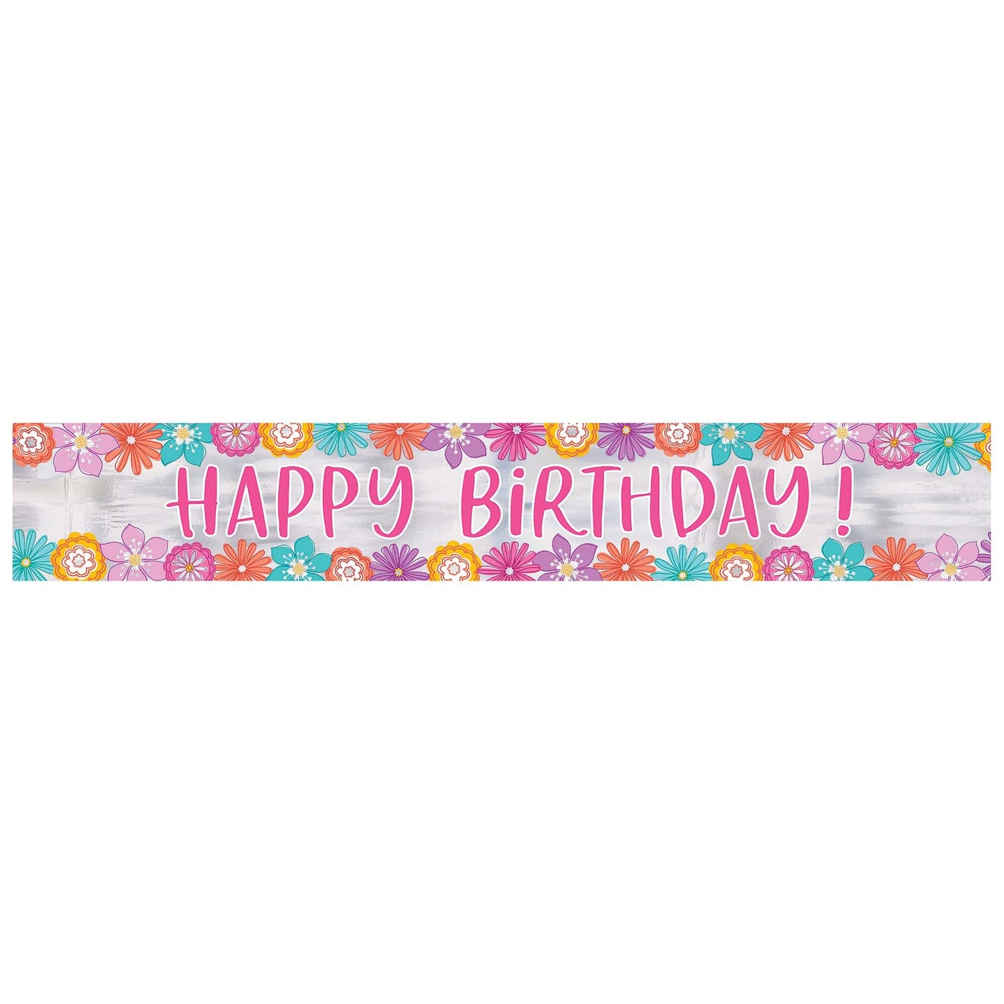 Pretty Petals Birthday Foil Banner