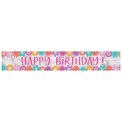 Pretty Petals Birthday Foil Banner