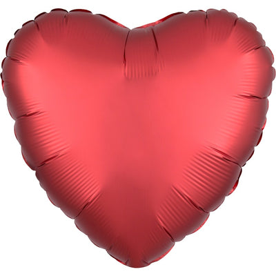 Solid Matte Heart Red Balloon 18"