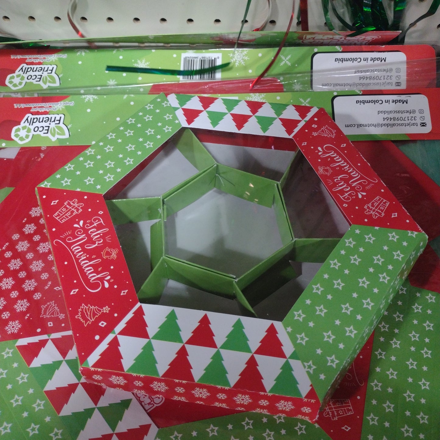 CAJA CANDY HEXAGONO TEMPORADA NAVIDAD