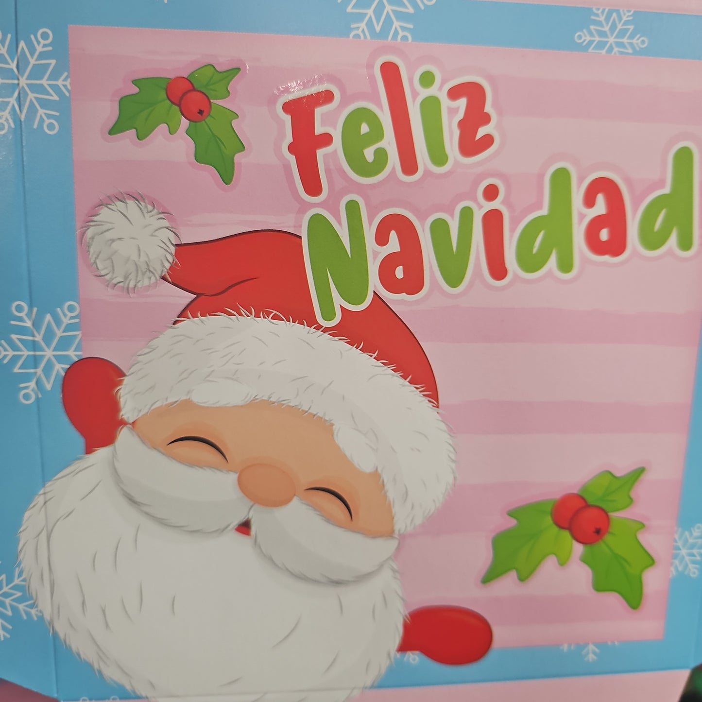 Caja Feliz Navidad rosada (pequeña)