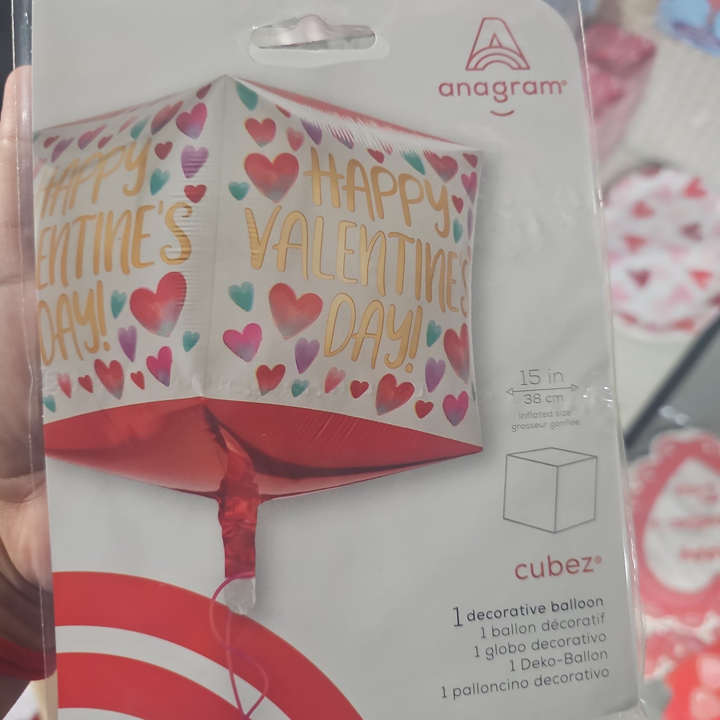 Globo Valentine's Day Cubez 15"