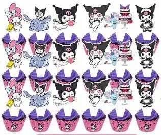 Kuromi Cupcake Topper (x24u)