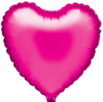 Solid Matte Heart Hot Pink  Balloon 18"