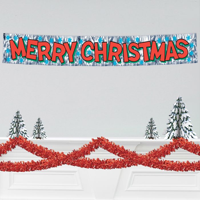 Metallic Merry Christmas Fringe Banner