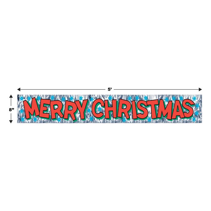 Metallic Merry Christmas Fringe Banner