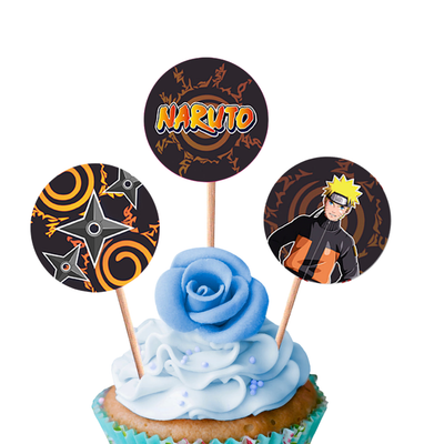 NARUTO PALILLOS DECORADORES CUPCAKE X 12