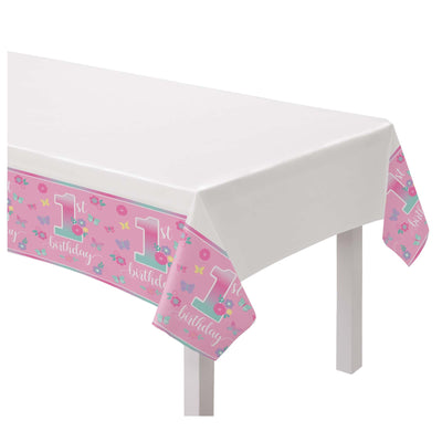 Butterfly Garden 1st Birthday Plastic Table Cover