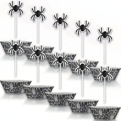 Black Spider Web Cupcake Kit (x24u)