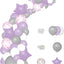 Star Theme Balloon Garland Set 16ft - Lavender & Silver