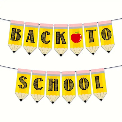 Back To School Banner With Apple Sign