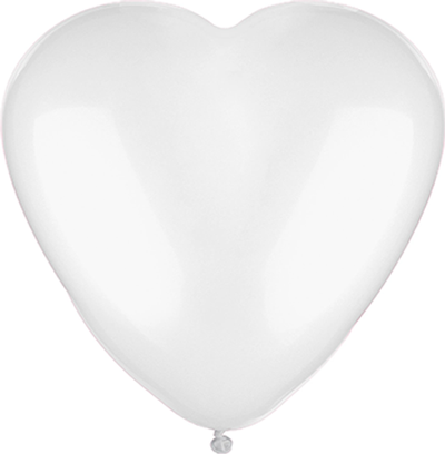 11" HEART SHAPED LATEX BALLOONS WHITE 6CT