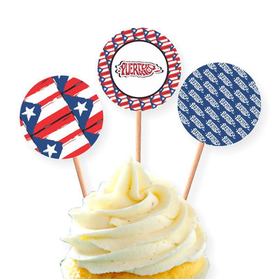 PALILLOS DECORADORES CUPCAKE X 12 PUERTO RICO