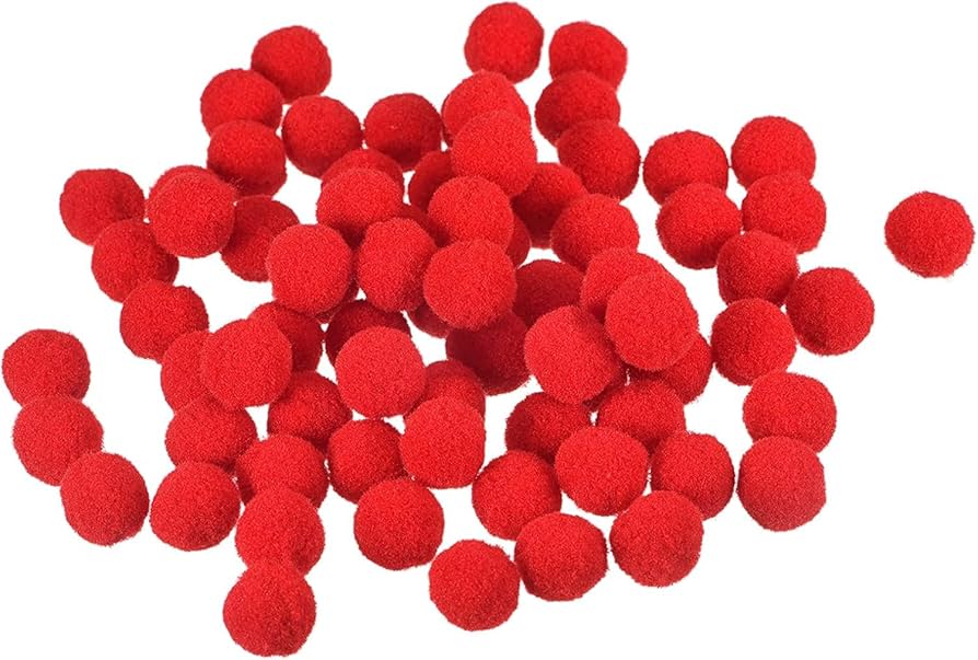 Pom-Pom 10mm  Rojo 100pcs