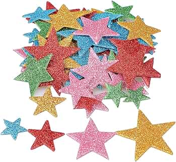 Craft Magic Stickers Foam Glitter Star 60pcs