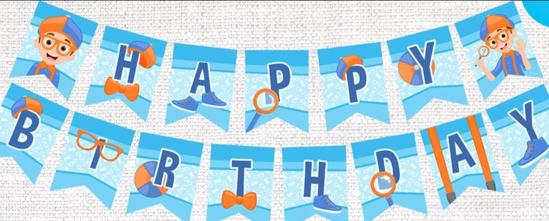 Blippi Banner Happy Birthday