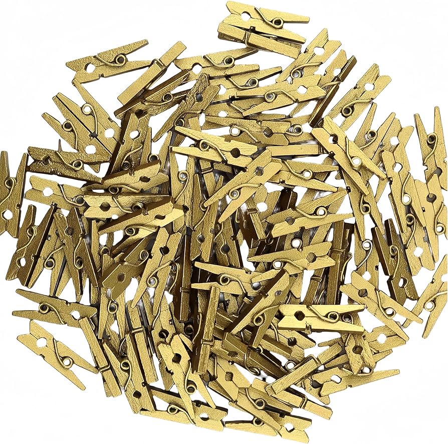 Craft Magic Mini Wood Clothespins Gold 40pcs