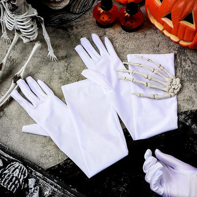 Evening Gloves - Guantes Blancos/Negros