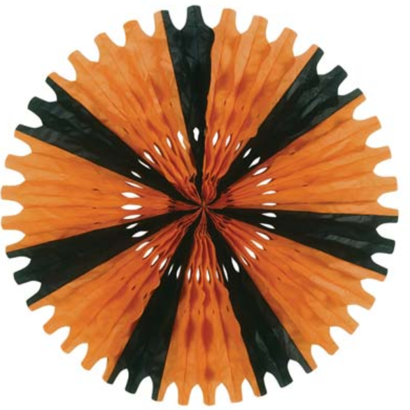 Halloween Tissue Fan Orange & Black