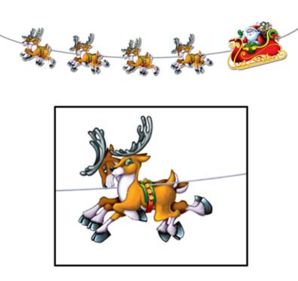 Xmas Santa & Sleigh Streamer