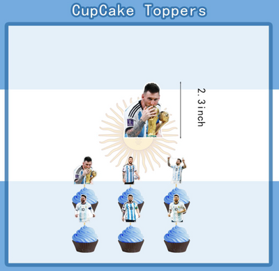 CupCake Topper Messi Selección Argentina X Pack (24 Unidades)