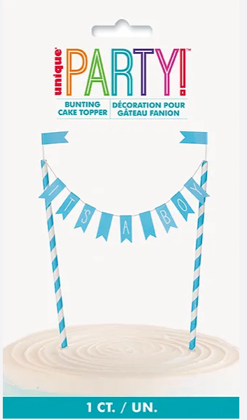 ITS A BOY BUNTING CAKE TOPPER