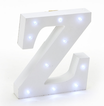 Z - LED Letra Madera Blanca