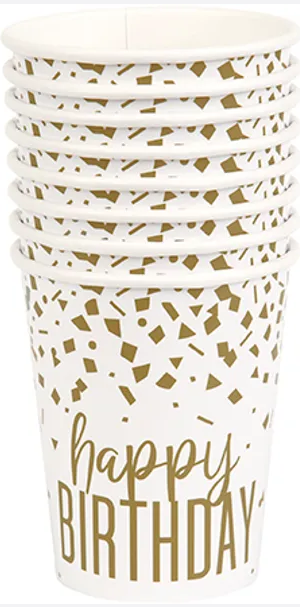 GOLD CONFETTI BIRTHDAY CUPS