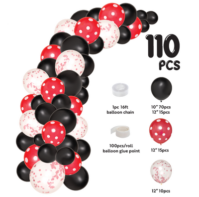 Red LadyBug Theme Balloon Garland Set - 16ft