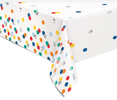 HAPPY BIRTHDAY DOTS TABLECOVER