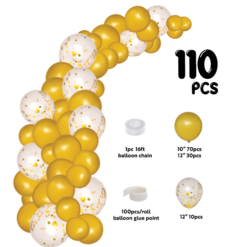 Balloon Garland Set 16ft - Gold