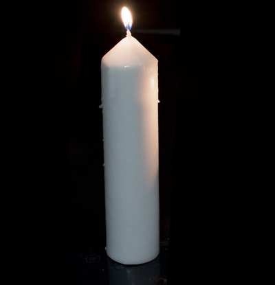 Brite Wick Round Slim Pillar Candle 9" - White