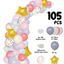 Star Theme Balloon Garland Set 16ft - Multicolor