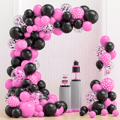 Pink LadyBug Theme Balloon Garland Set 16ft