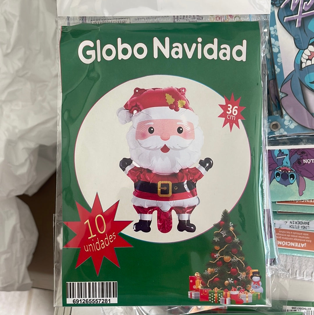 Globo Metalizado Santa X Unidad