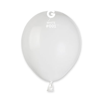 5" Gemar Latex Balloons (Bag of 100) Standard White