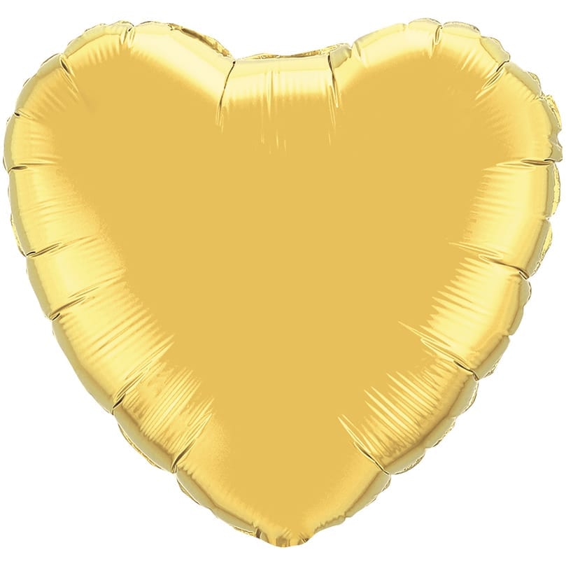 Solid Heart Gold Balloon 18"