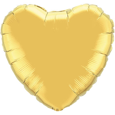 Solid Heart Gold Balloon 18"