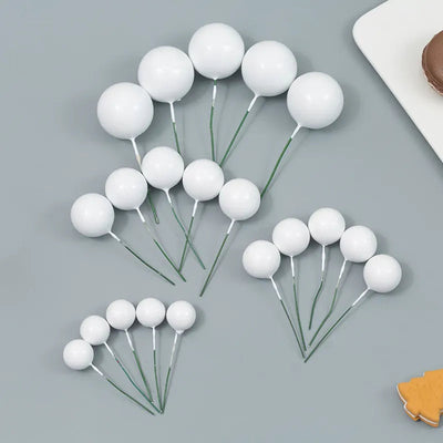 Faux Balls Blanco Decorative 10pcs