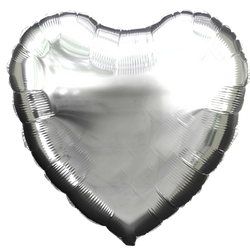 Solid Heart Silver Balloon 18"