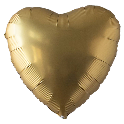 Solid Heart Balloon Gold Matte 18"