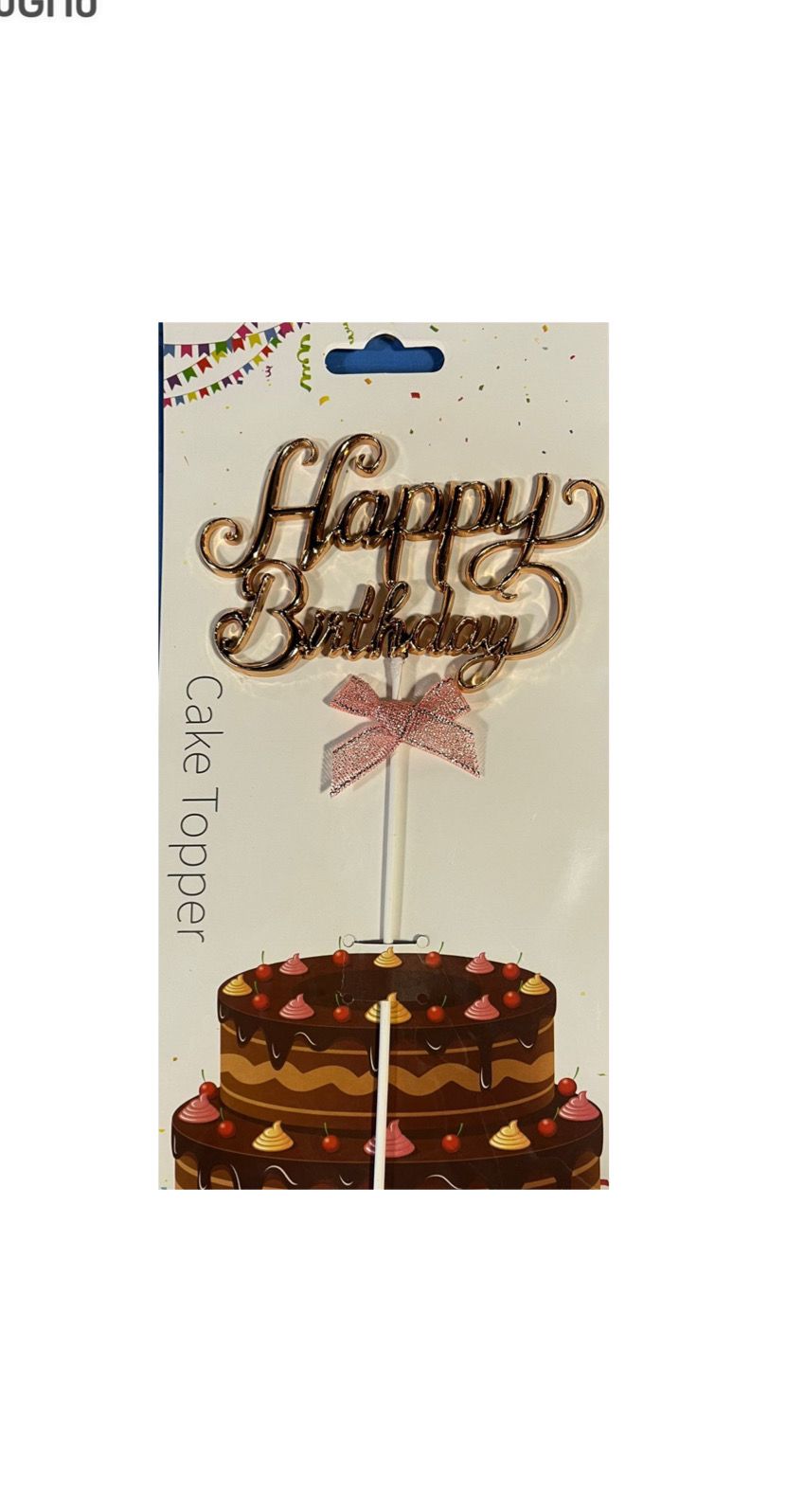 Cake Topper Happy Birthday Cursiva 20cm