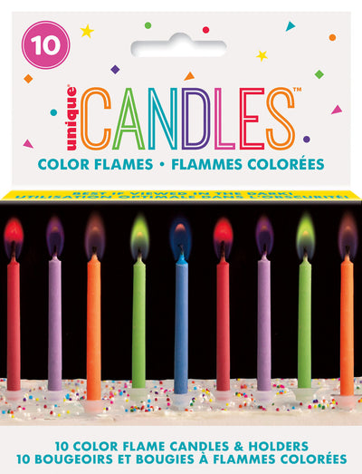 COLOR FLAMES CANDLES (x10u)