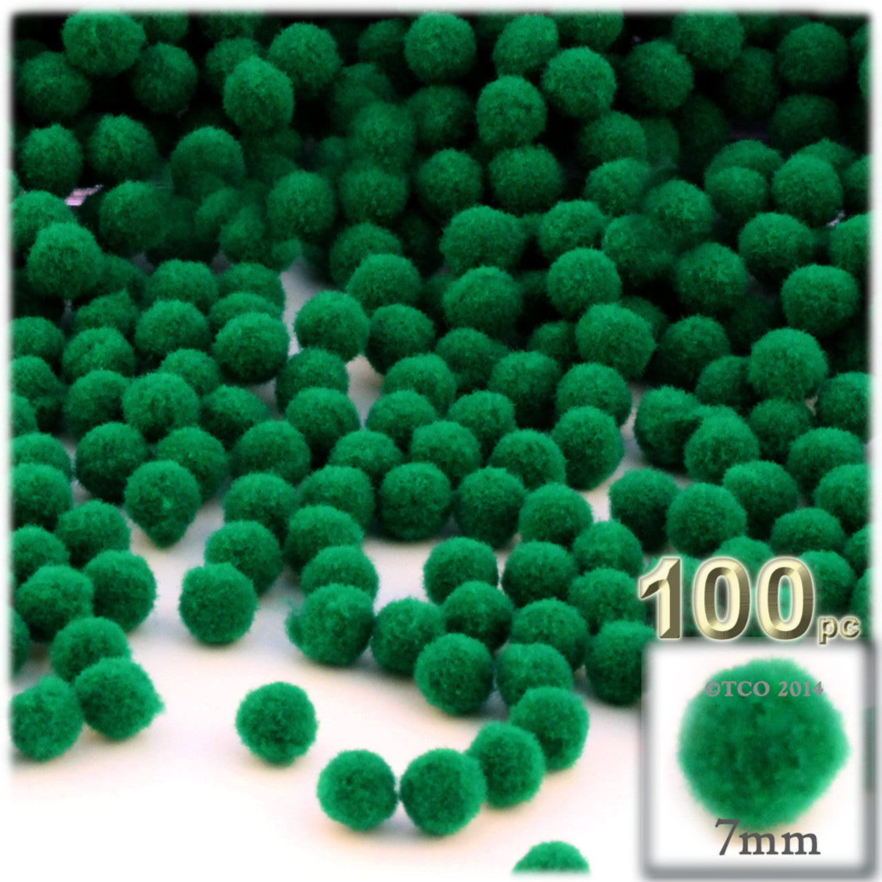 Pom-Pom 10mm Esmeralda 100pcs