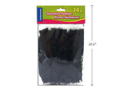 DECORATIVE FEATHER BLACK LARGE14G/PACK