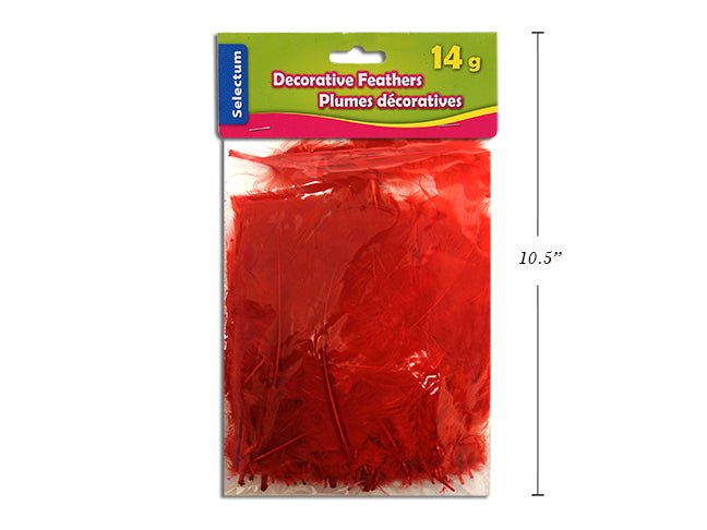 DECORACTIVE FEATHER RED LARGE 14G/PACK